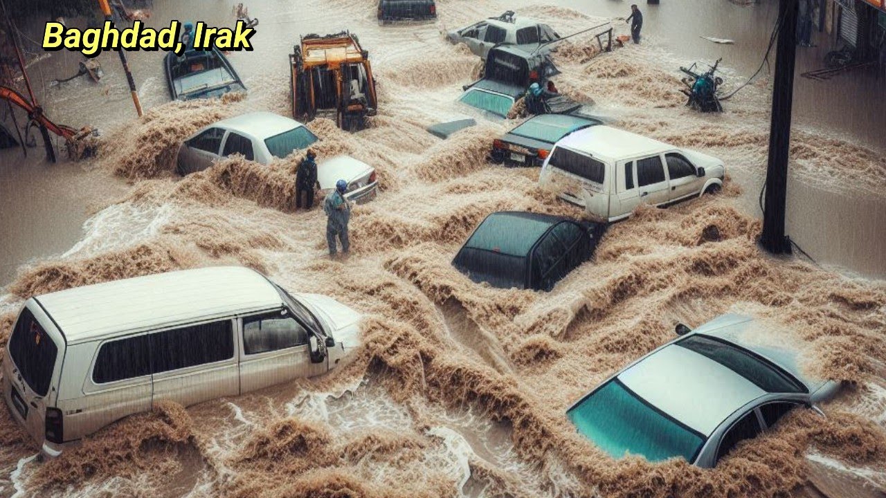 The first wave of rain this year, Baghdad, Iraq is sinking, the streets turn into rivers