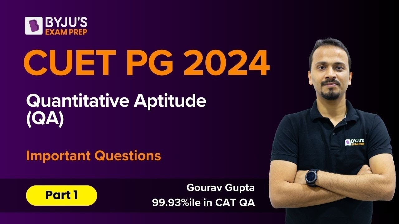 CUET PG 2024 | Quantitative Aptitude | Important Questions | Part 1 | #cuetpgexam