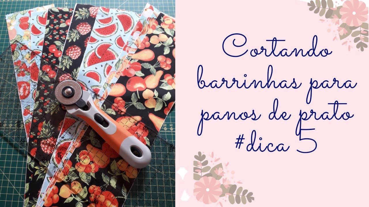Cortando barrinhas para panos de prato  #dica5