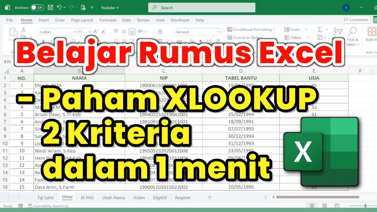 Rumus XLOOKUP 2 Kriteria