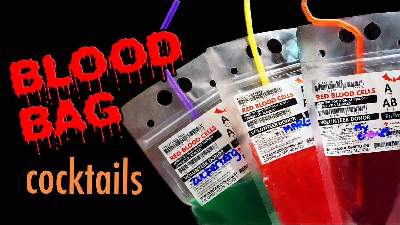 Easy Halloween Cocktails in Blood Bags