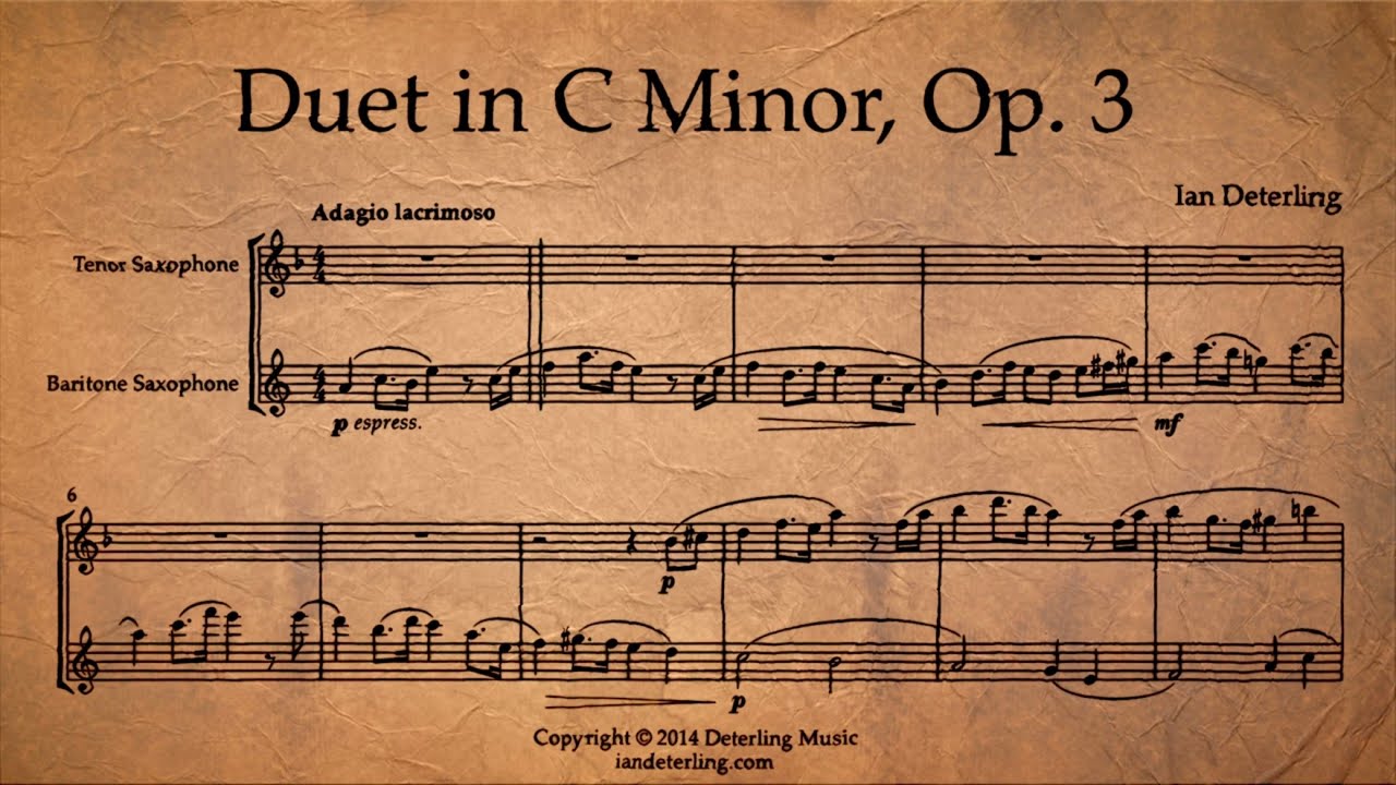Duet for Tenor Saxophone and Baritone Saxophone in C Minor