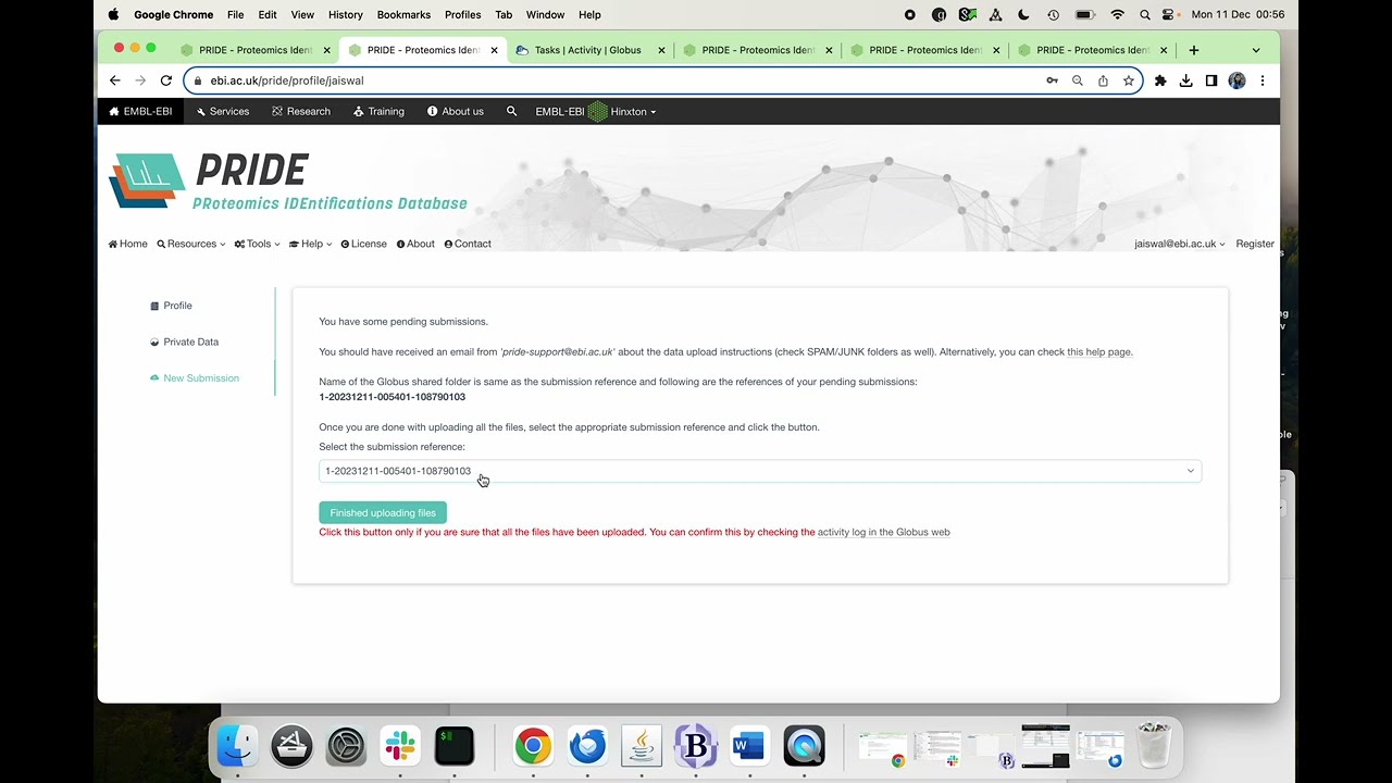 How to manually upload a proteomics dataset to PRIDE Archive database.