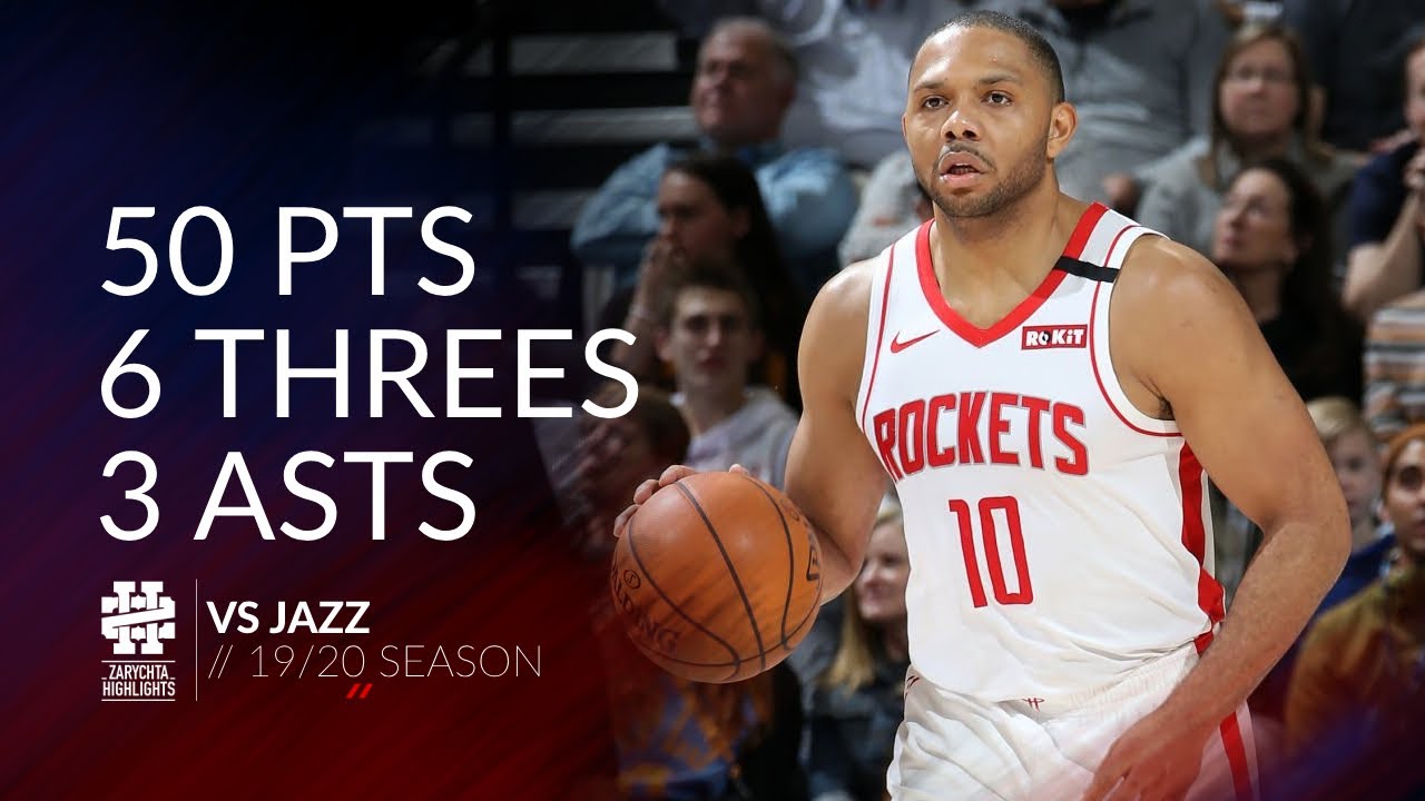 Eric Gordon 50 pts 6 threes 3 asts vs Jazz 19/20 season