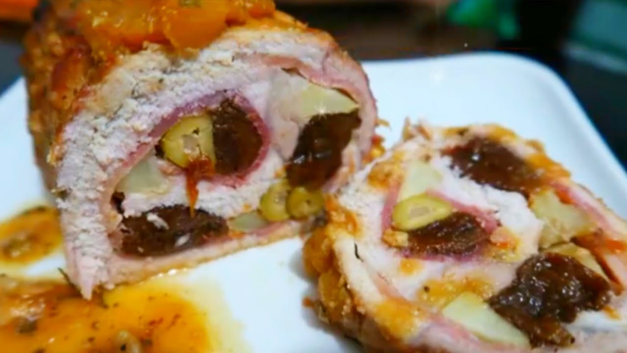 Lomo de Cerdo Relleno en Salsa de Piña : La Estrella de tu Cena en Navidad y Año Nuevo! 🎄🥩🍍