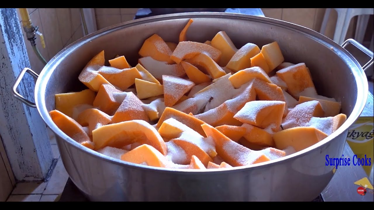Pumpkin Dessert Recipe 100 People | Making pumpkin dessert in the pot | sugared pumpkin dessert