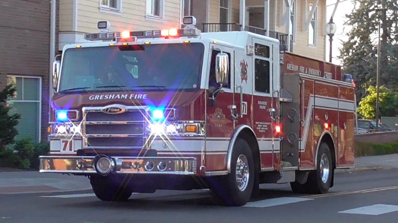 Gresham Fire Dept. Engine 71 Responding + On Scene 7/2/2025