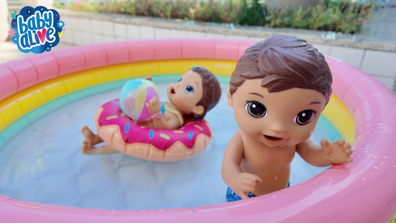 BABY ALIVE GÊMEOS LAURINHA E FELIPINHO SE DIVERTINDO NA PISCINA