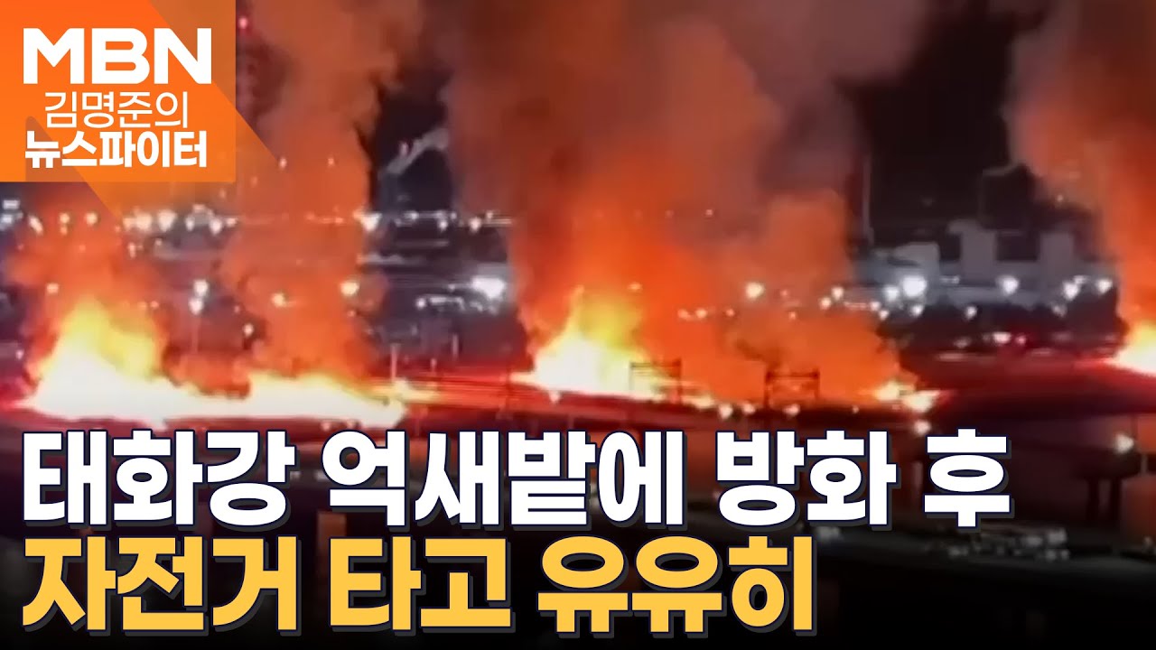 축구장 5개 억새밭 잿더미…자전거 타고 불 지른 남성 체포- 김명준의 뉴스파이터