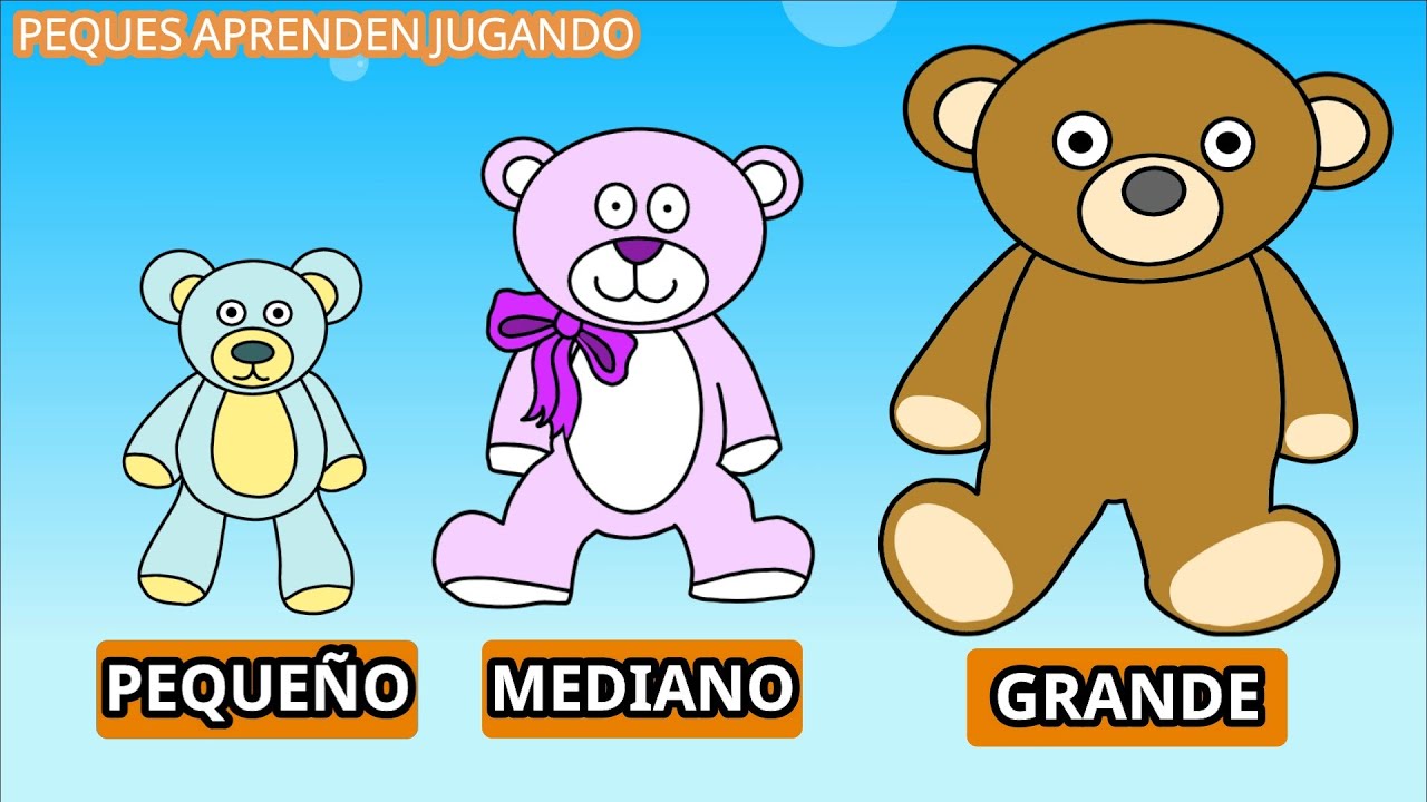 Los tamaños para niño: Pequeño, mediano, grande, video de Peques Aprenden Jugando