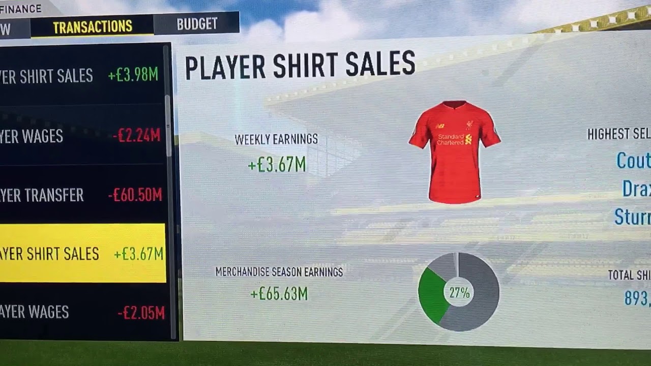 Player shirt sales