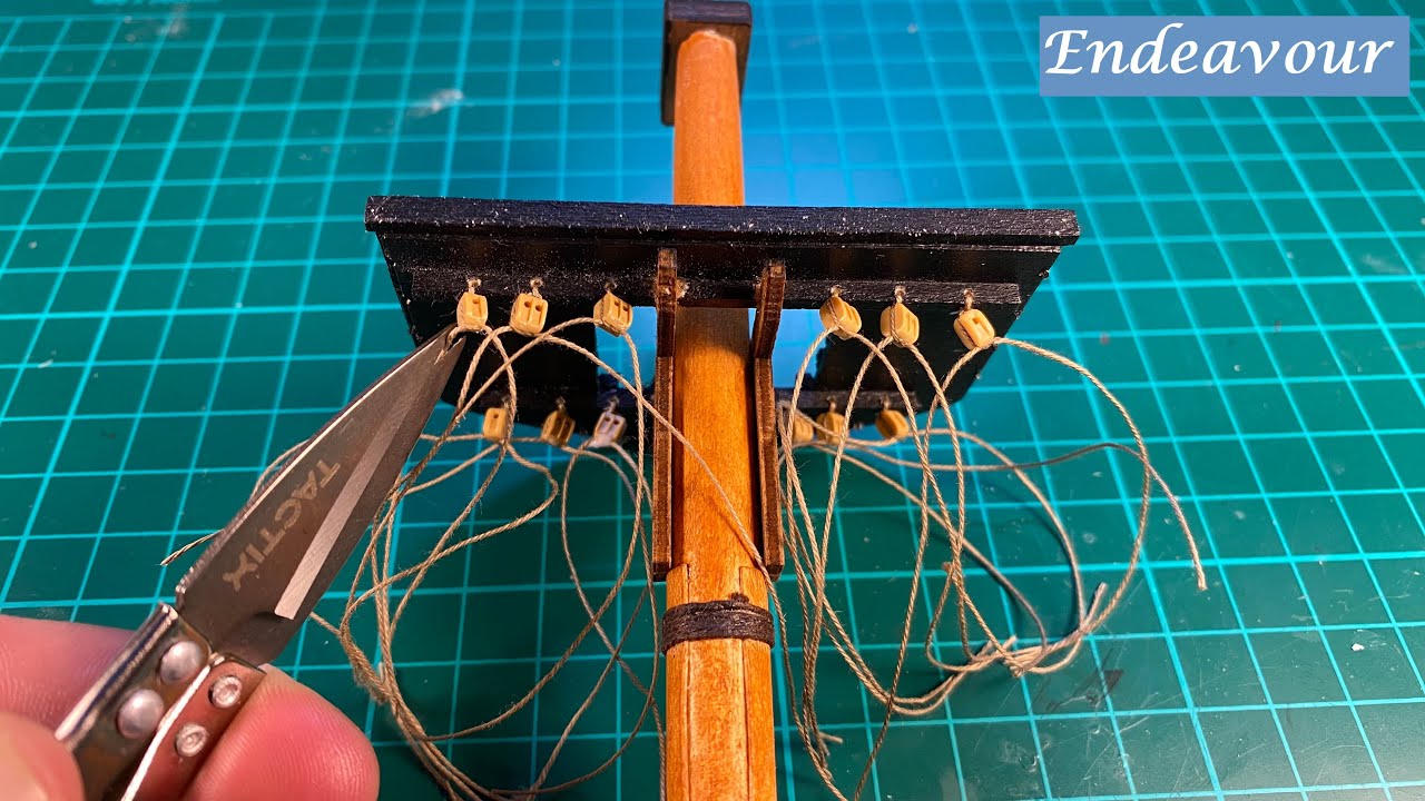 Endeavour : 1/54 Scale Model : Step By Step Video Build : Making The Masts 1: Part 38