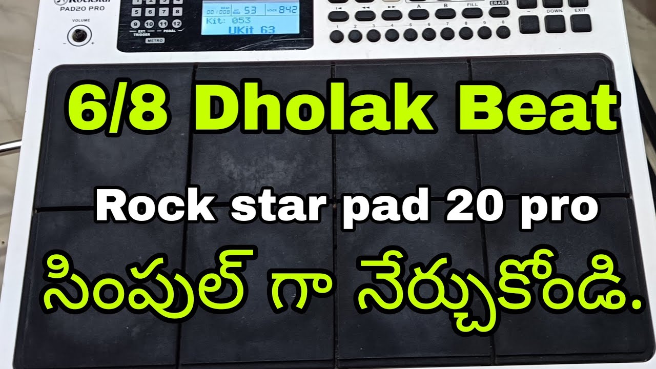 Learning 6/8 Dholak Beat Rockstarpad 20 pro | Church beat | @rockstarpads #rockstarpad20pro