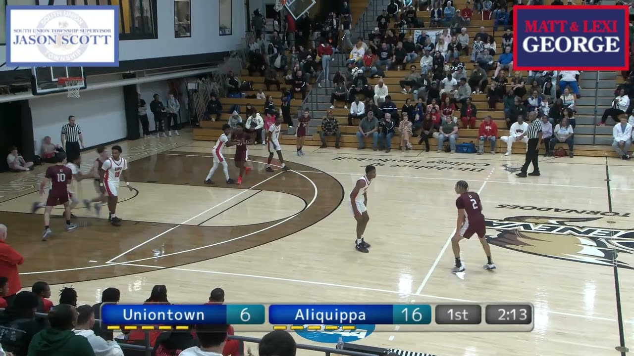 WPIAL High School Boys Basketball Uniontown v. Aliquippa 12/28/24 (At Geneva College)