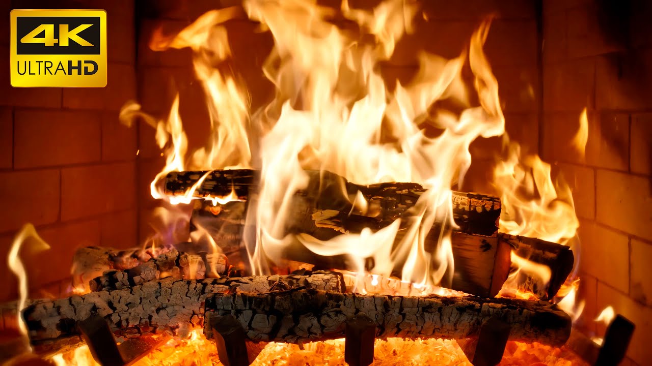 🔥 Камин уюта (12 ЧАСОВ) с треском дров и нежным шумом огня для тёплых вечеров (Fireplace 4K)