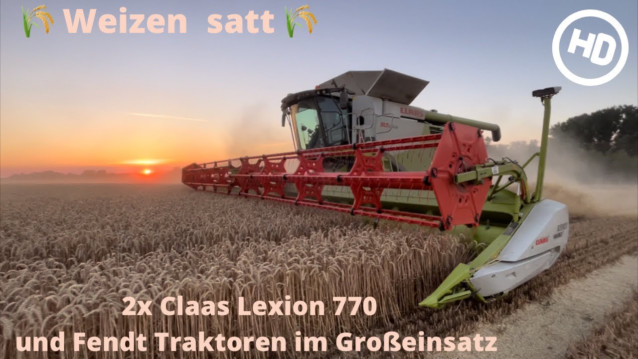 Gro&szlig;einsatz Weizen Ernte 2022🌾2 CLAAS LEXION 770 & FENDT Vario 939 - Landwirtschaft 2.0 DJI Mini 2