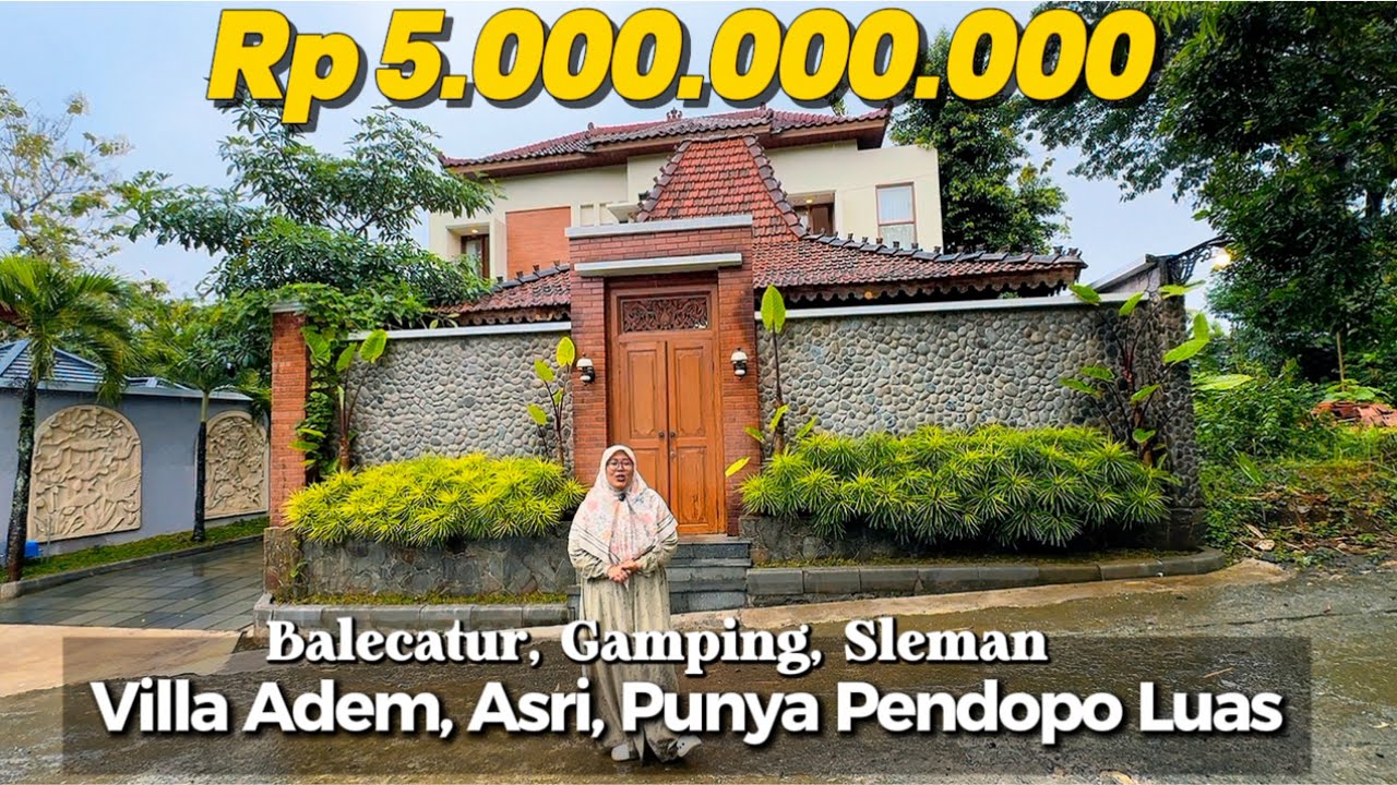 VILLA DENGAN PENDOPO LUAS DI BALECATUR YOGYAKARTA BIKIN PIKIRAN TENANG DAPET NUANASA SEJUK,DEKAT UMY