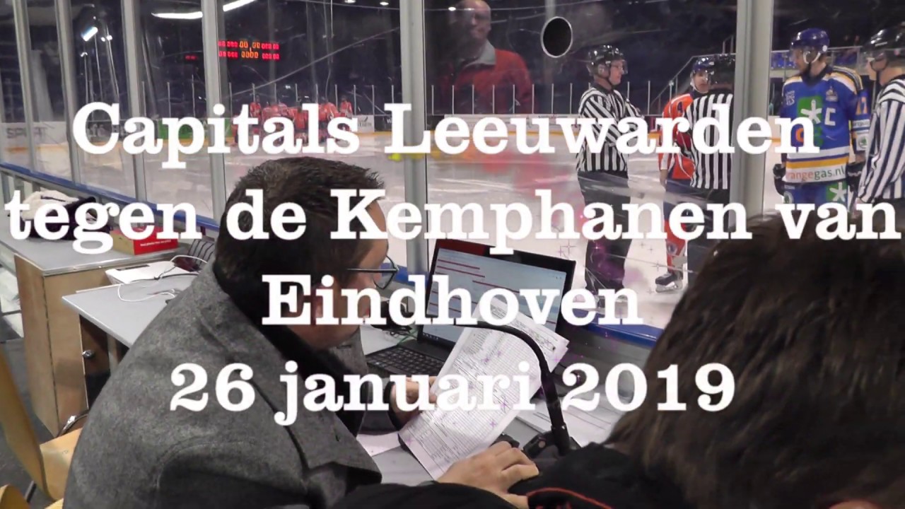 De IJshockeywedstrijd van de Capitals tegen de Kemphanen.