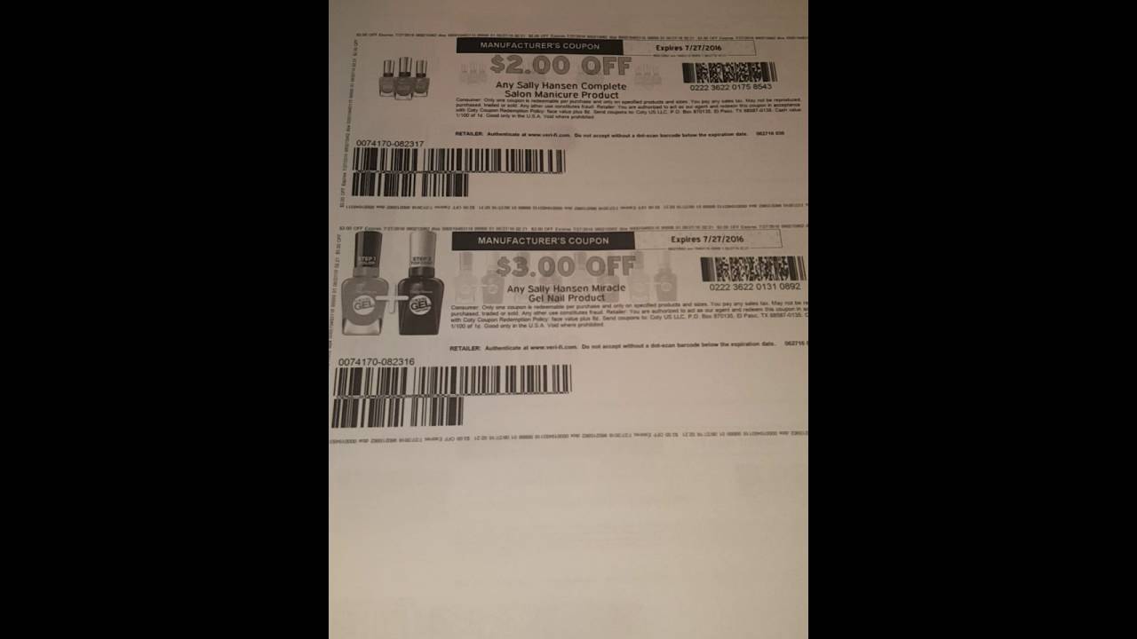 High value Sally Hansen coupons