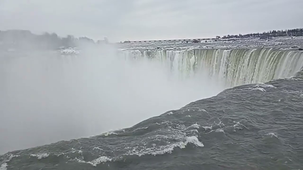 Highlight 6:24 - 11:24 from Niagara Falls live beside the 🐎 horse shoe 👟 Falls 17 January 2026