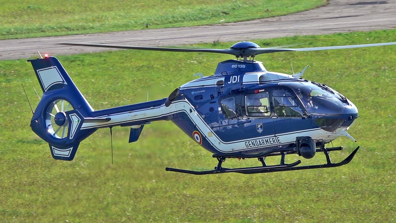 Gendarmerie Nationale Eurocopter EC135T2+ (Airbus Helicopters H135) | Start Up, Take Off and Landing