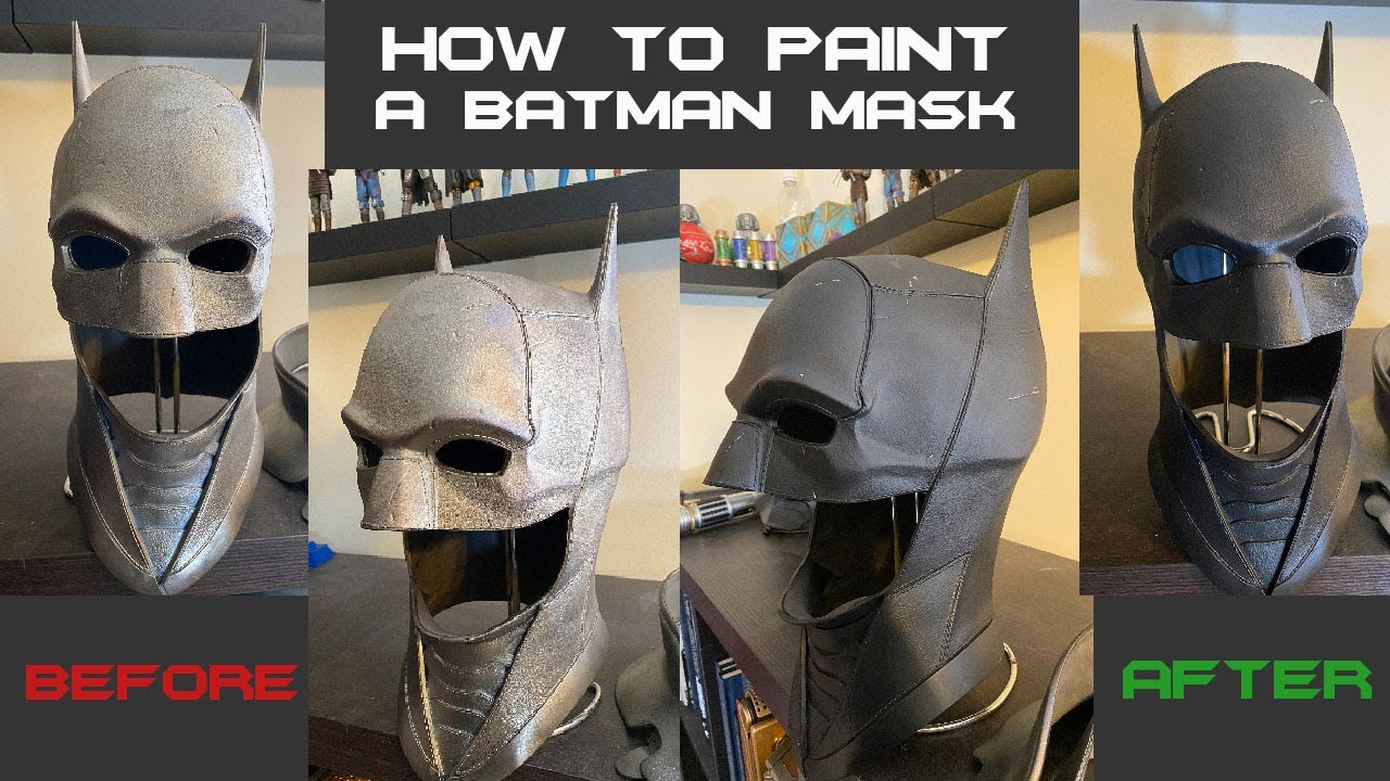 How to paint a Batman cowl mask made in urethane or latex rubber - brush method