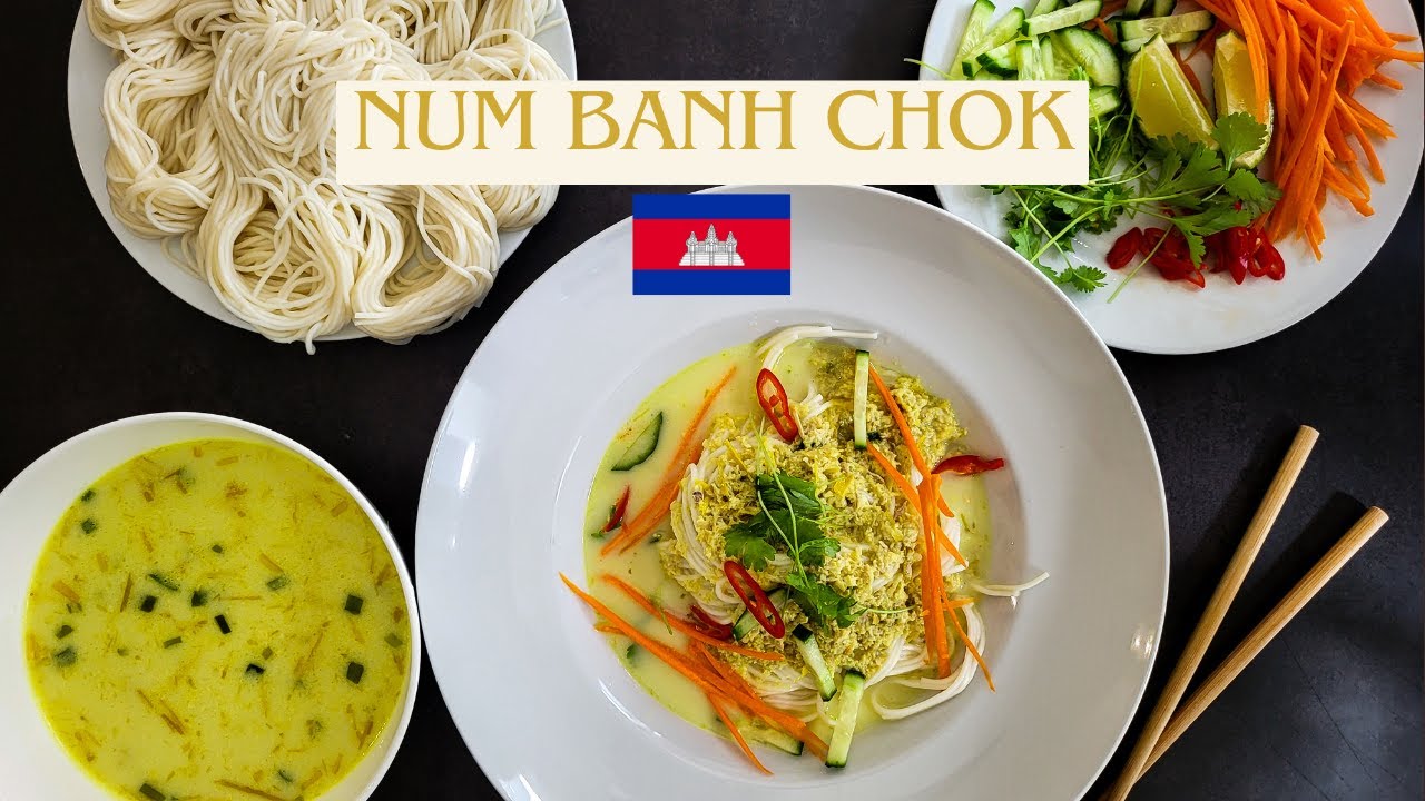Recette cambodgienne du Num banh chok - num banh jok - nom pachok - cuisine cambodgienne