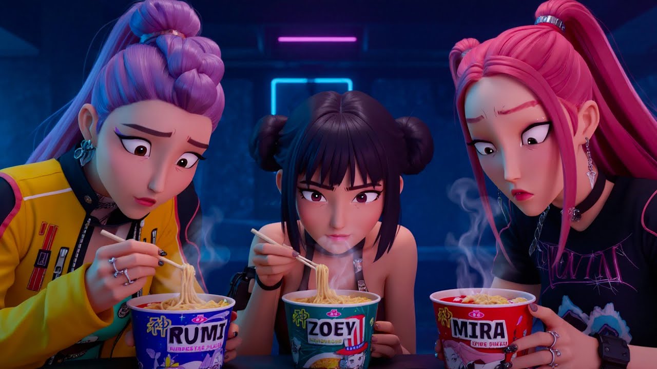 Fall Asleep Instantly with Rumi, Mira & Zoey from Huntrix🍜  | A Peaceful Piano Melody 💤
