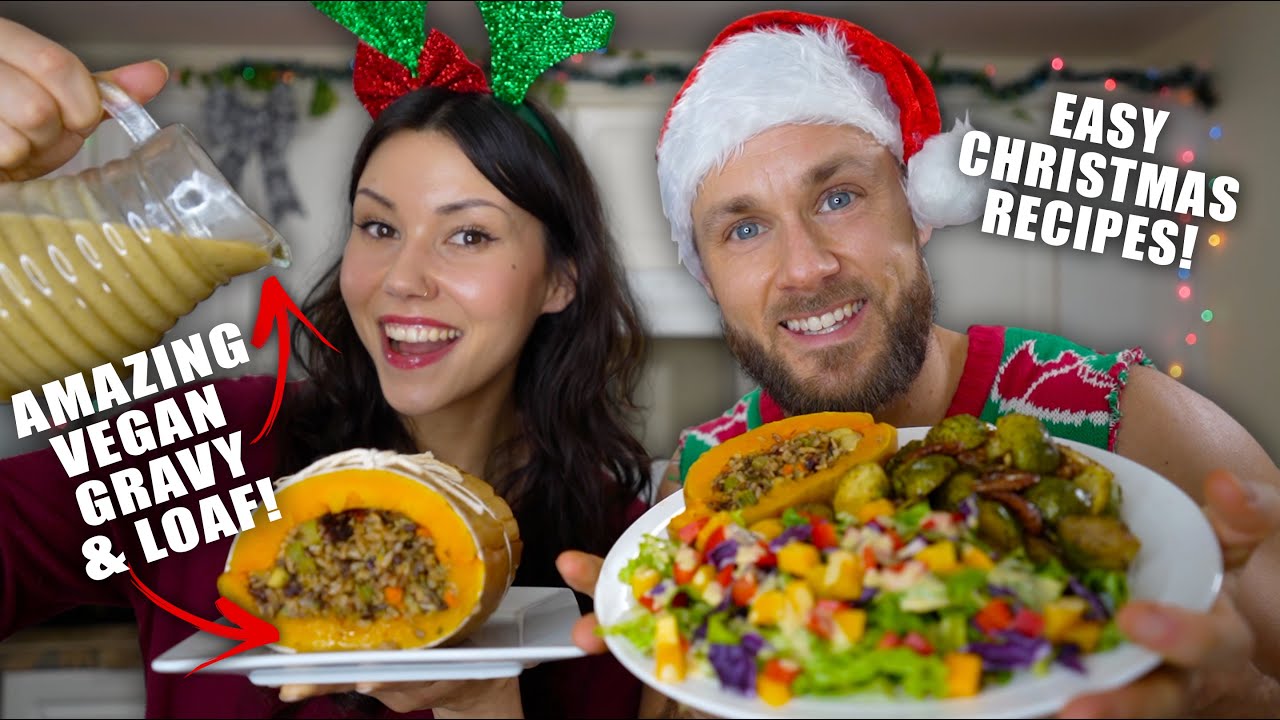 STUFFED BUTTERNUT SQUASH & GRAVY | Vegan Christmas Recipes!