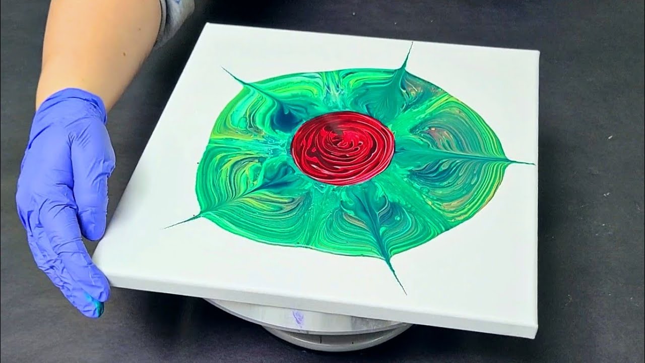 The PERFECT rose 🌹 acrylic pour technique