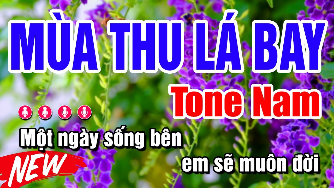 Karaoke Mùa Thu Lá Bay - Tone Nam | Karaoke Huỳnh Lê