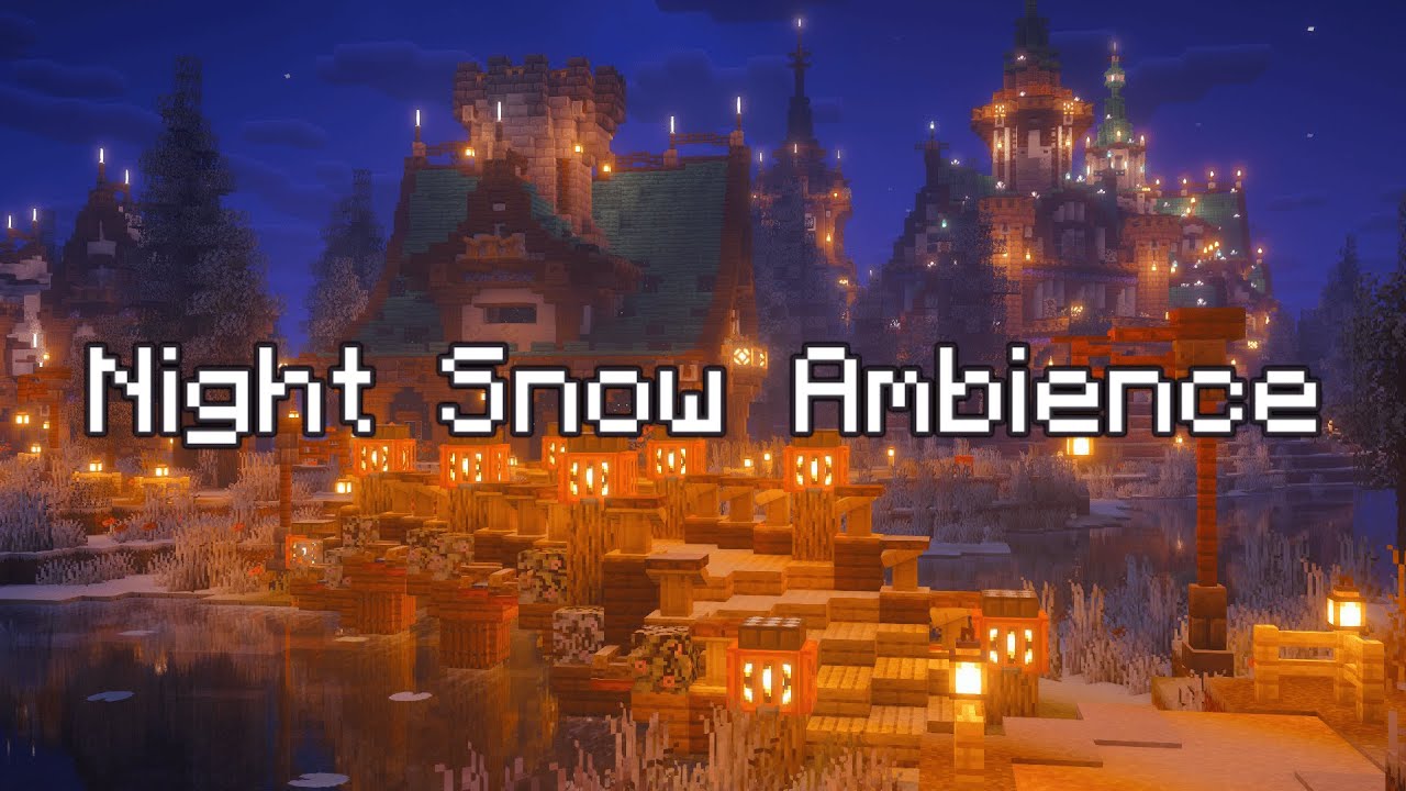 Night Snow Ambience - minecraft relax music (Ambient C418)❄️˚⟡˖ ࣪💙