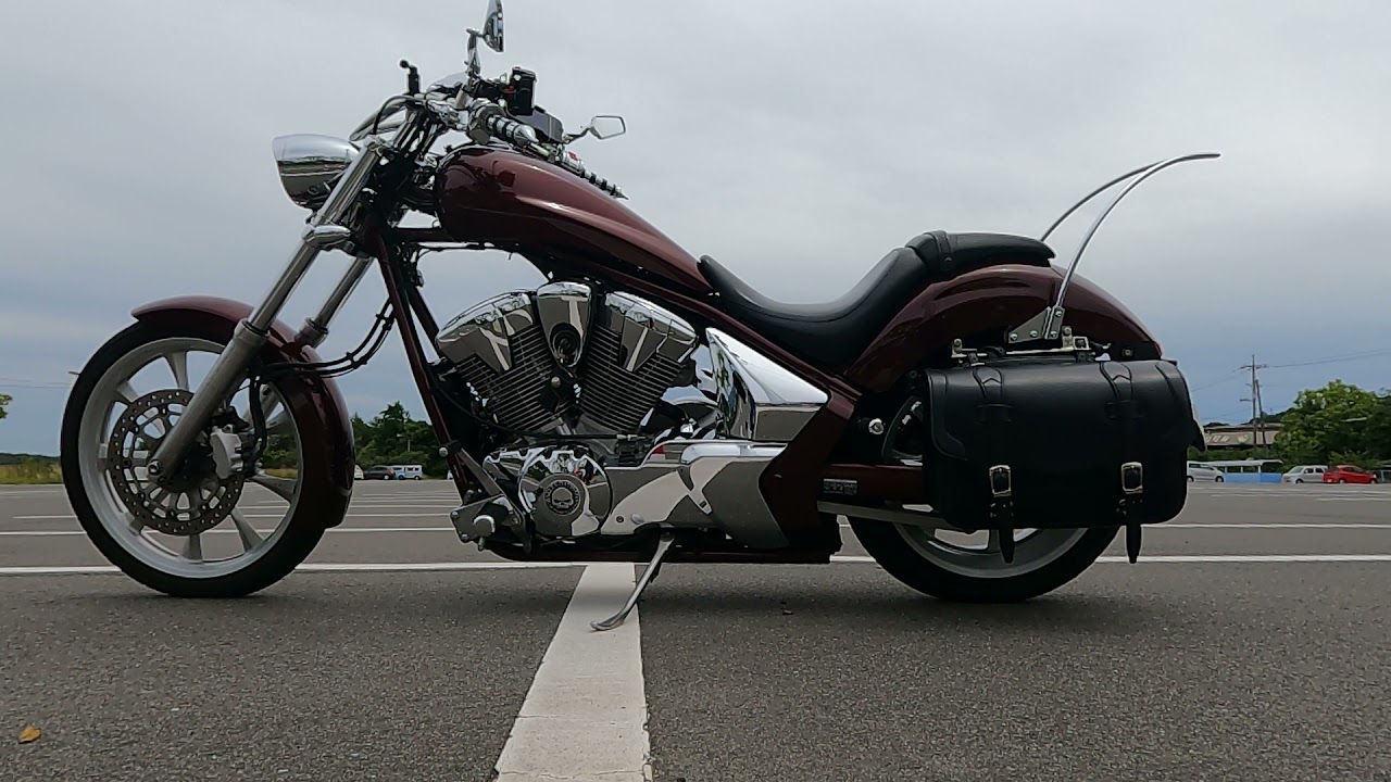 アメリカンバイク！ チョッパー      fury  VT 1300 CX VANCE&HINES バンス&ハインズ マフラー アイドリング音 排気音 走行 乗車動画