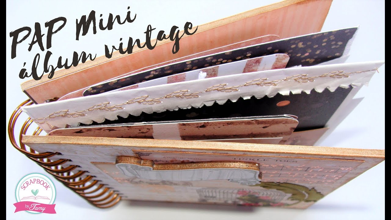 Tutorial | Scrapbook Mini Album Vintage + Layout 30x30 Scrapbook #jujuscrapbox
