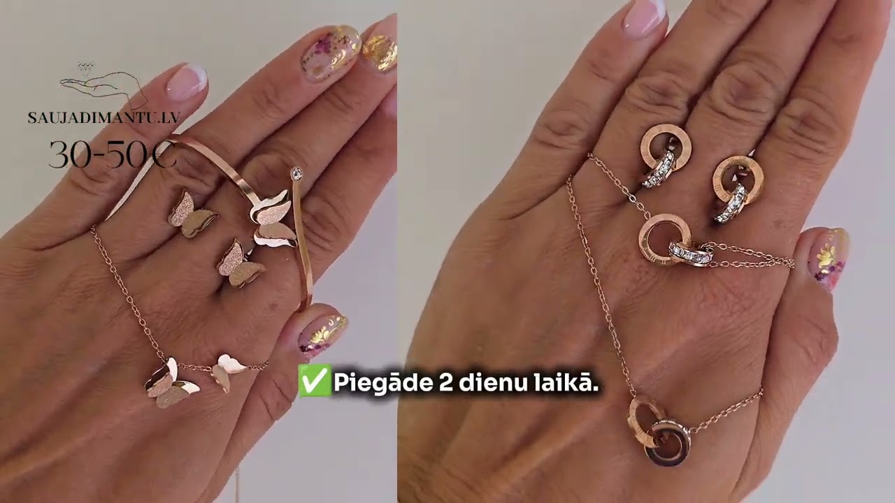 Zeltītas rotaslietas, auskari, rotu komplekti, dāvanu kartes un dāvanas!