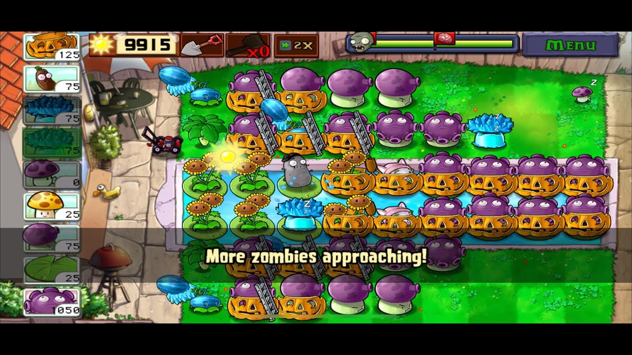 580-600flags PvZ  Survival Endless Cobless Strategy/No Cob Connon Strategy Plants vs. Zombies™