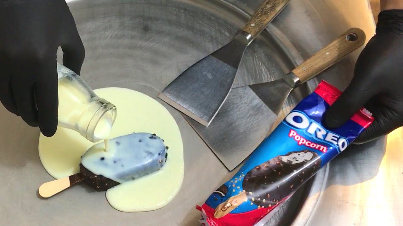 Oreo Popcorn - Ice Cream Rolls | how to make Oreo Popcorn popsicle Ice Cream to Ice Cream Rolls ASMR