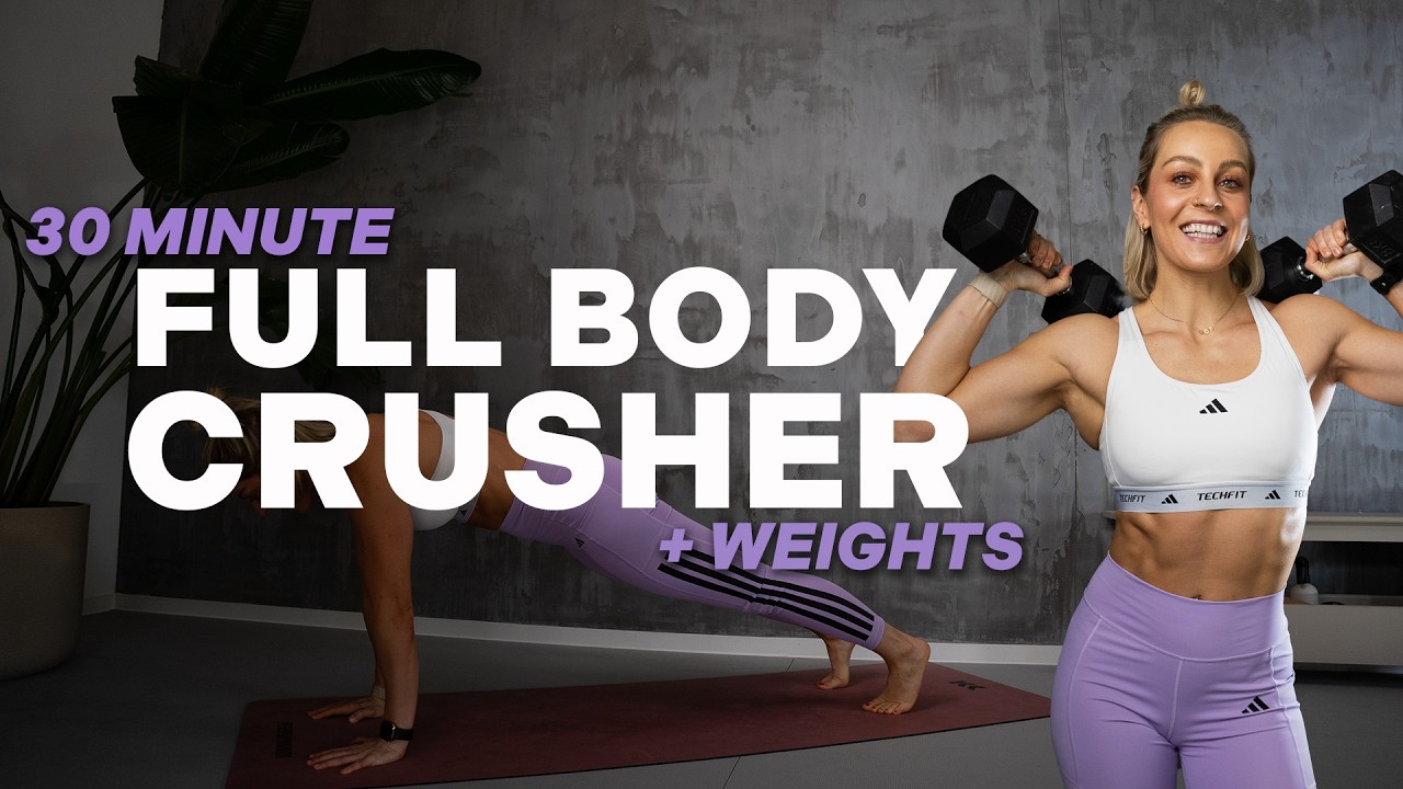 30 MIN FULL BODY CRUSHER | Strength and Conditioning | Core Finisher | Total Body Burn | + Weights