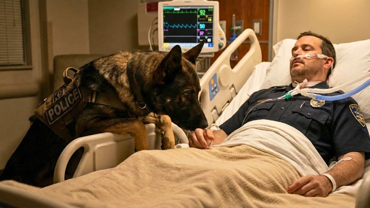 Un Chien Policier Visite son Officier Mourant : Ce Geste Bouleversant Choque Tout !