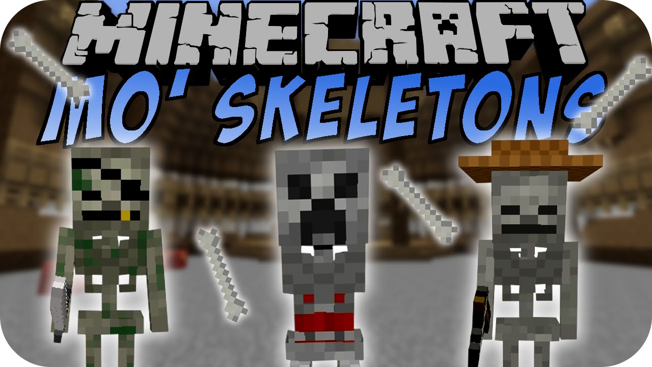 Minecraft MO' SKELETONS MOD (Herobrine Skelett, Creeper Skelett) [Deutsch]