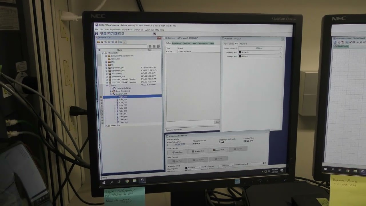 BD Fortessa X-20 -Setting Up an Experiment in DIVA software