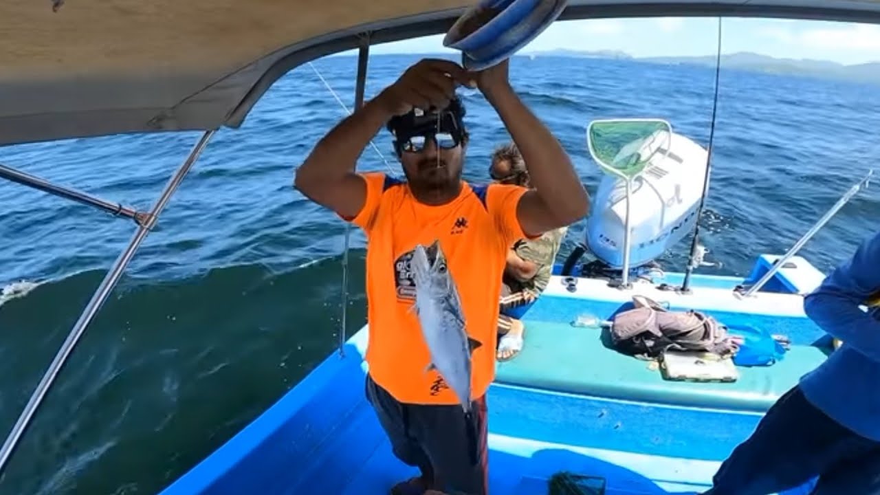 Fishing in the caribbean for carite/ mackrell.