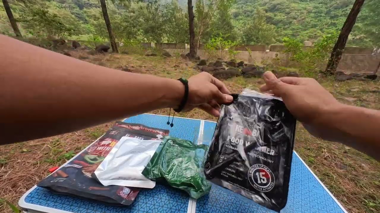 Outdoor food! Self Heating meals from KEMBARA (ASMR) #overlandlifestyle #outdoorfood #camping