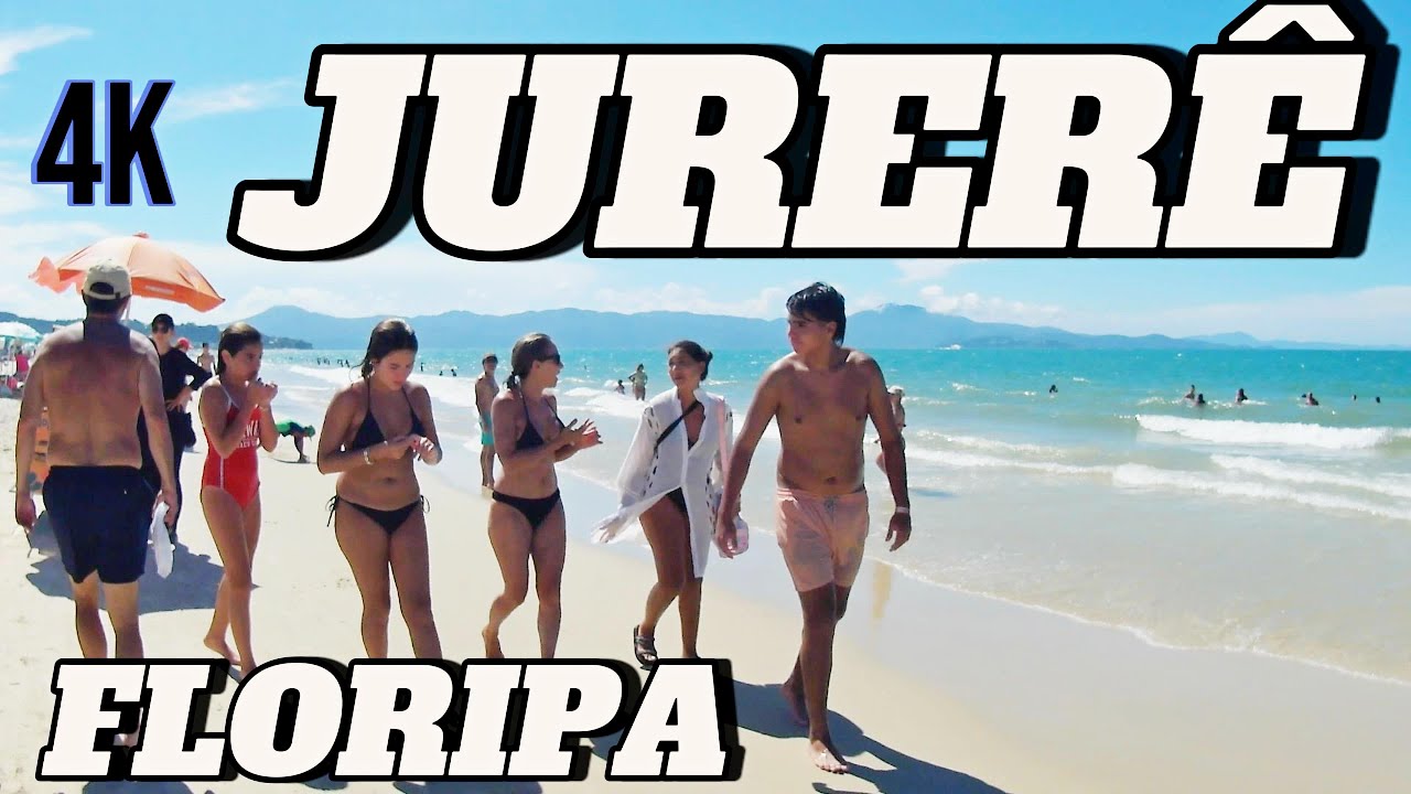 4K  Nas areias brancas da PRAIA DE JURERÊ em FLORIPA em dia de sol e calor. #floripa #praia #beach