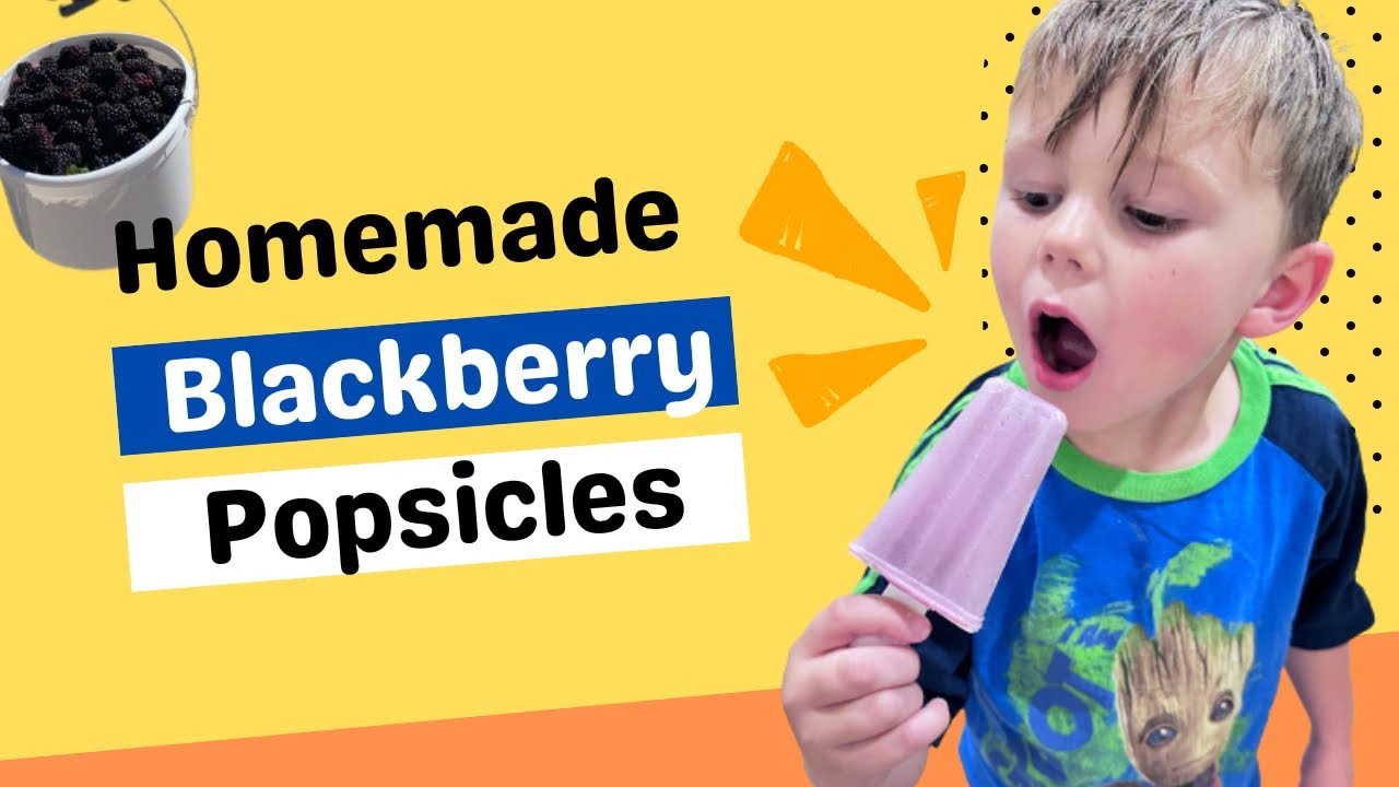 Making blackberry popsicles