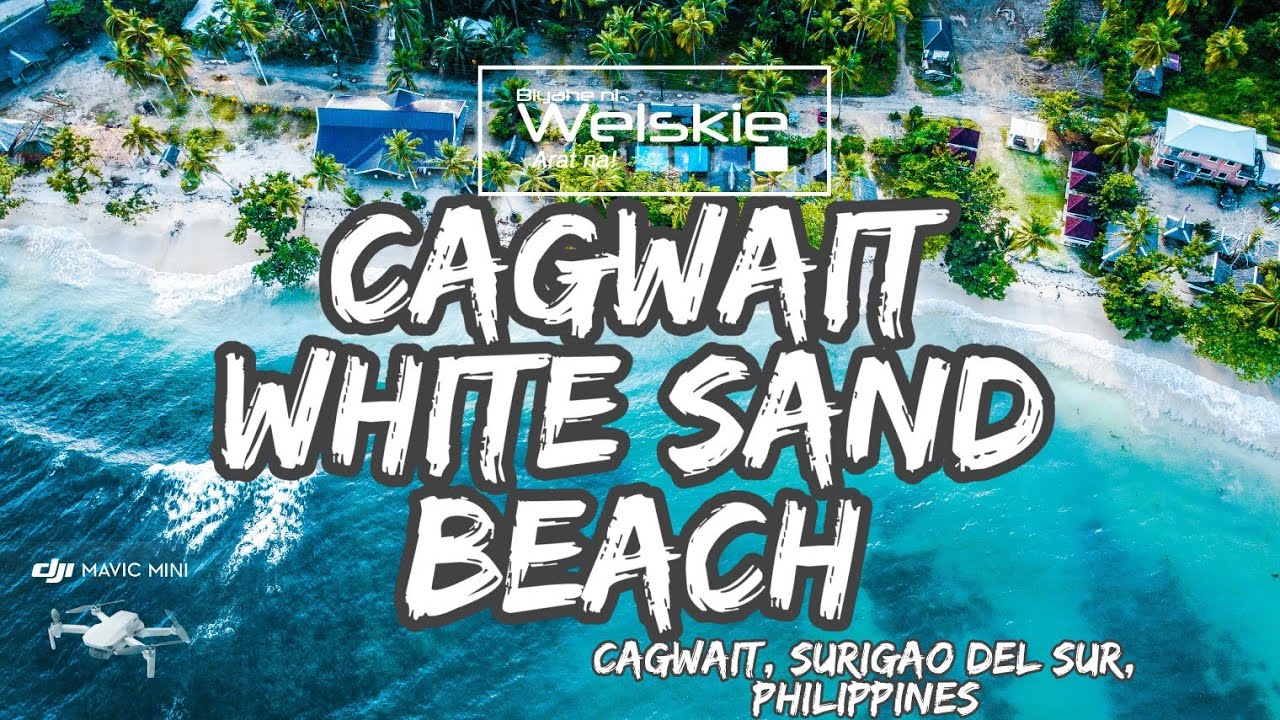 Summer Feels at Cagwait White Sand Beach via Aerial Shot in 4k||Cagwait,Surigao del Sur, Philippines