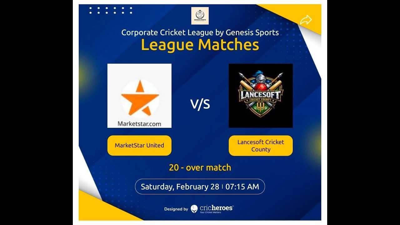 Marketstars vs lancesoft cricket ||28/02/26||