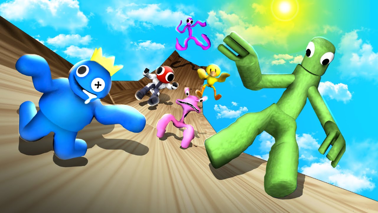 GMOD • Rainbow Friends Impressive Ragdolls (Jumps, Ramps)