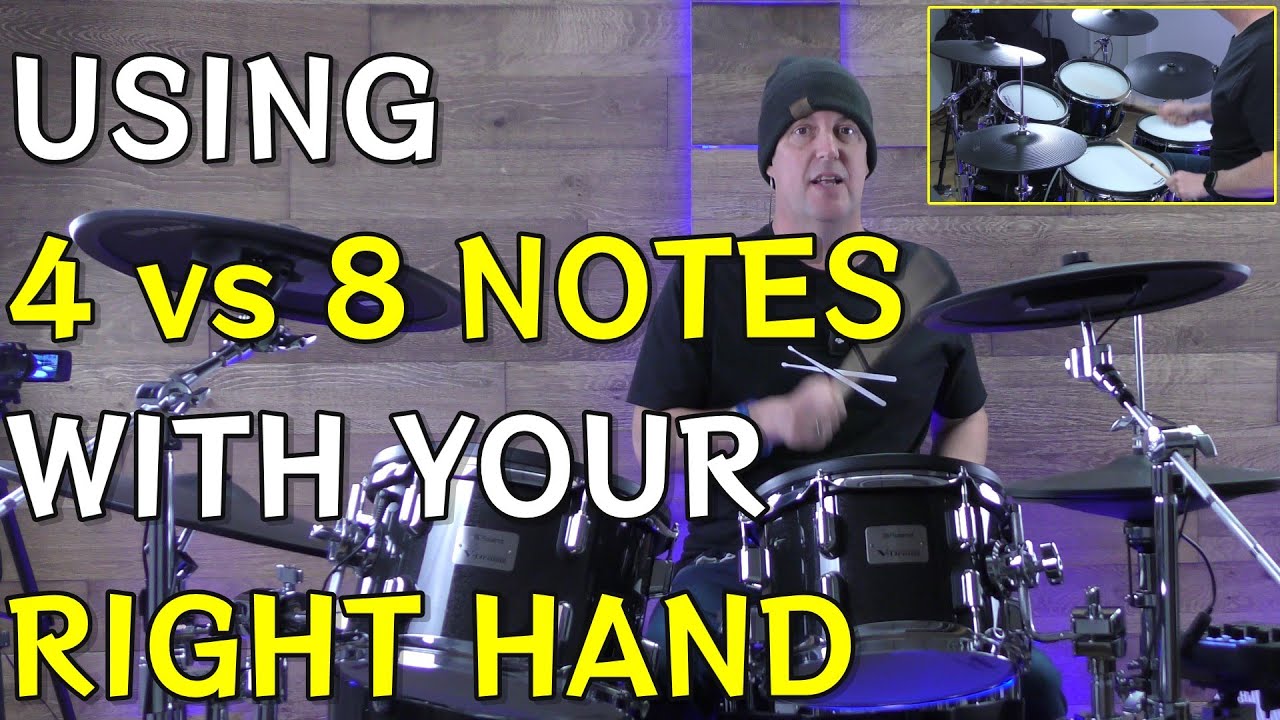 🥁 How 4 vs 8 Right-Hand Notes Can Change Up Your Grooves (Intermediate Lesson #4)