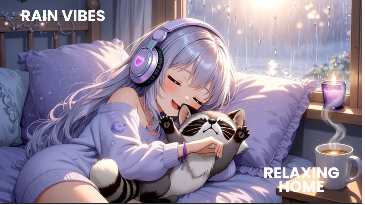 Rainy Afternoon Lofi | Aesthetic Purple Ambience for Studying